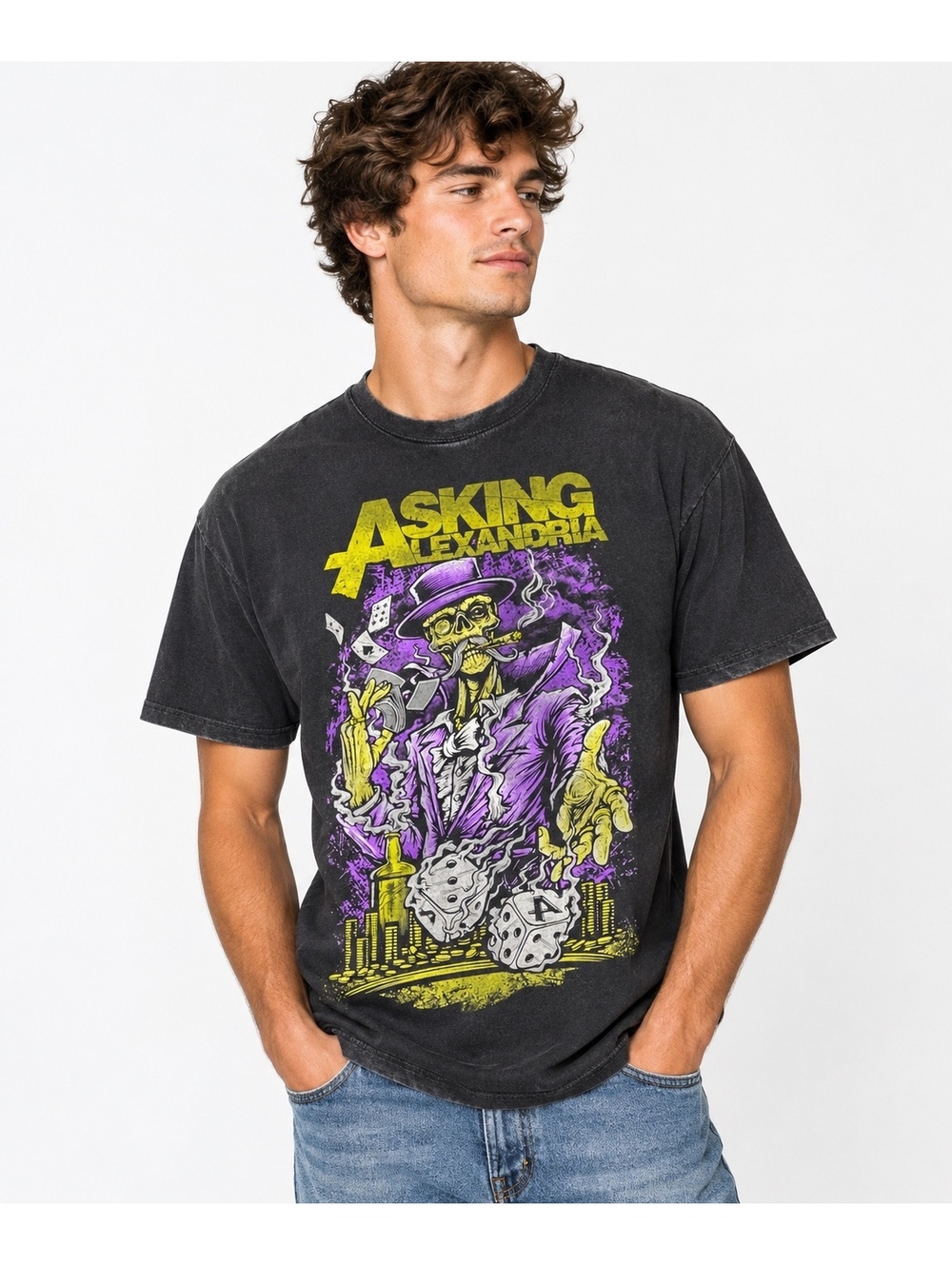 Asking Alexandria Vintage Graphic Band T-Shirt Black Size Large